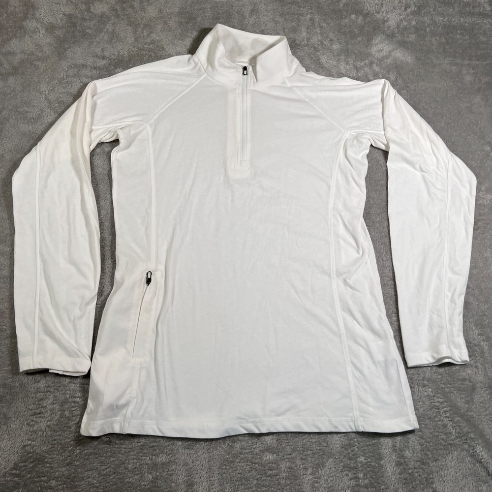 SCOTTeVEST Jacket Womens Large White SeV Susie Qzip 1/4 Pullover Performance